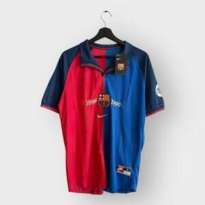 Barcelona 1899-1999 Jersey LARGE Slim-Fit (Fits Great As Medium)